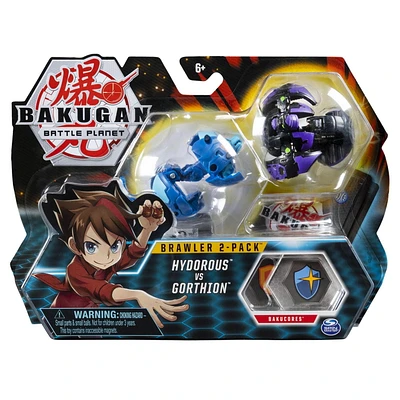 Bakugan, pack de 2 Combattants, Hydorous contre Gorthion, figurine articulée de 5 cm à collectionner et carte à échanger