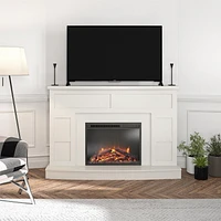Manteau de cheminée avec foyer Barrow Creek d’Ameriwood Home, blanc