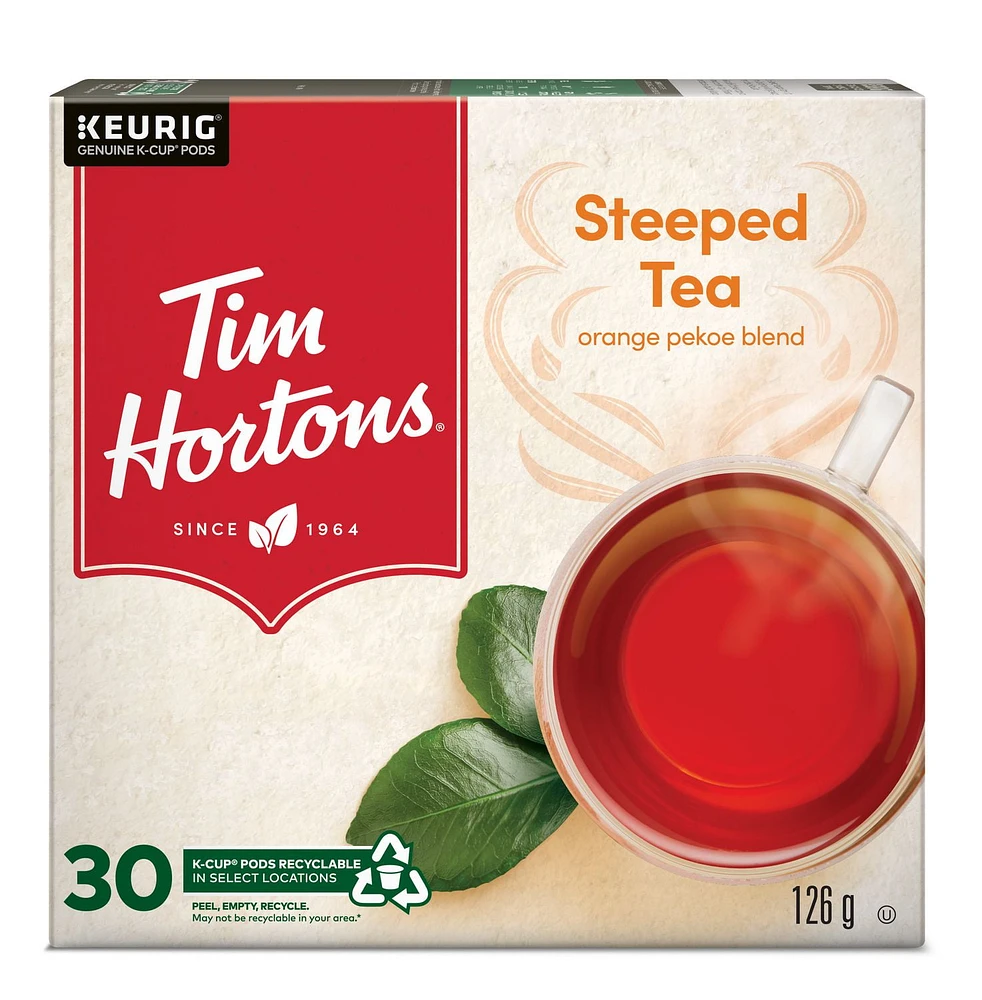 Tim Hortons Steeped Tea - Orange Pekoe Blend, Keurig K-Cup Pods 30ct