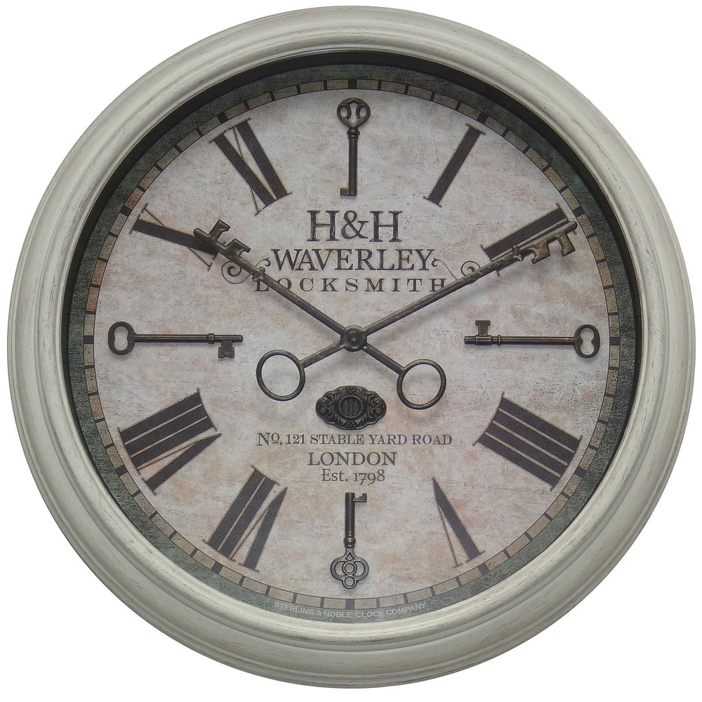 Hometrends Horloge murale blanche à clés