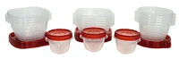Rubbermaid TakeAlongs Food Storage Containers, 32-Piece Set, Racer Red