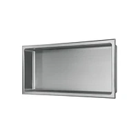 The akuaplus® wall mount shower niche 12 in. x 16 in., made in stainless steel.