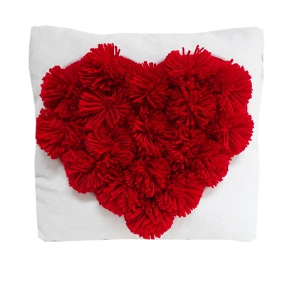Way To Celebrate Heart Knit Ball Pillow Plush,15inch