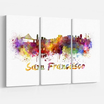 Design Art La Ligne D'Horizon De San Francisco Art Sur Toile