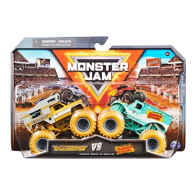 Monster Jam, Monster trucks en métal moulé Wreckcreation Vs. Forest Rescue officiels, échelle 1:64, jouets pour garçons à partir de 3 ans