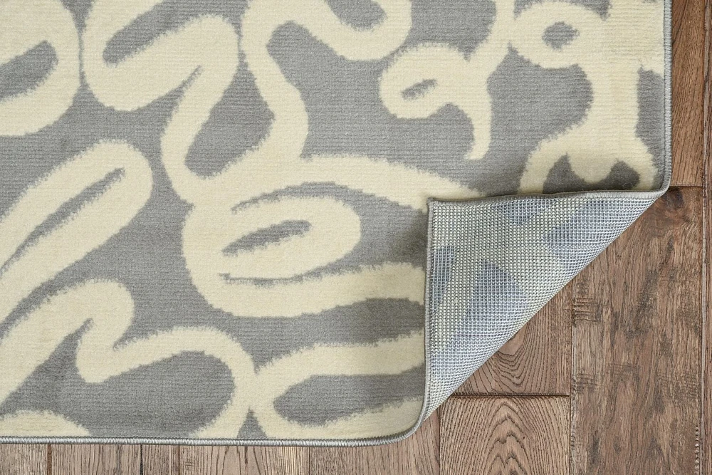 Tapis Capri Sasha gris clair & os de 6 pi 5 po x 9 pi 3 po