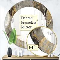Designart 'Painted Gold Stone' Miroir Traditionnel - Miroir Mural Ovale ou Rond - 24x24