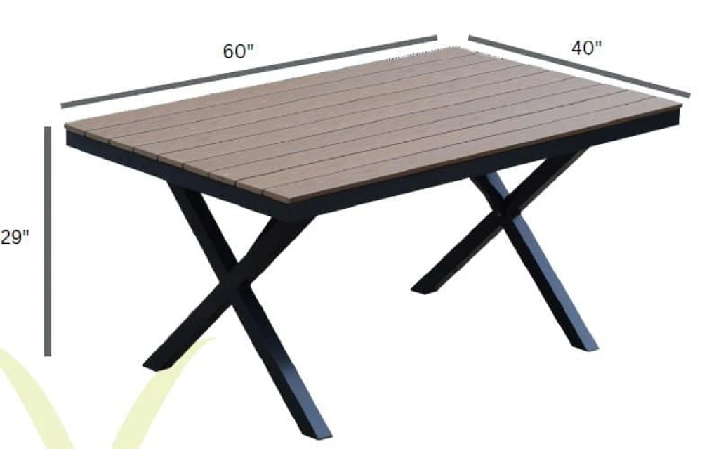 Table à manger rectangulaire Napa 40"x60"