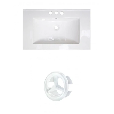 American Imaginations -in. W 1 Hole Ceramic Top Set In White Color