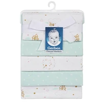 Paquet de 5 couvertures pour bébé de Gerber® Princesse Bleu