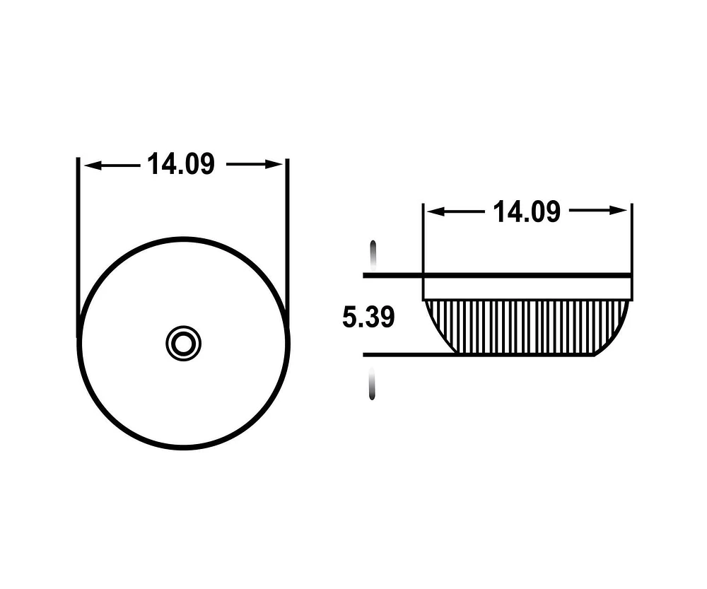 American Imaginations 14.09-in. W Above Counter Silver Bathroom Vessel Sink For Wall Mount Wall Mount Drilling AI-27811