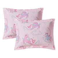 Ensemble de lit Licorne Rose de Mainstays Kids 1 place: 6 morceaux & Double: 8 morceaux
