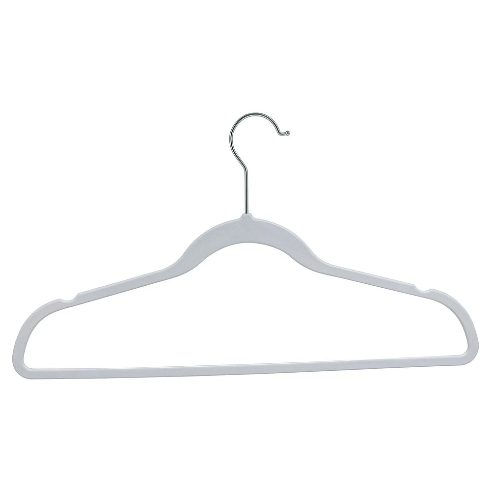 Lot de 10 cintres Slimeline, cintres en plastique non velours pour vêtements, couleur blanche Cintre en plastique sans velours