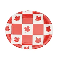 Façon de célébrer! Assiettes En Carton Plaid rouge ovale de la fête du Canada 10.4" x 12.2" ,8 ct