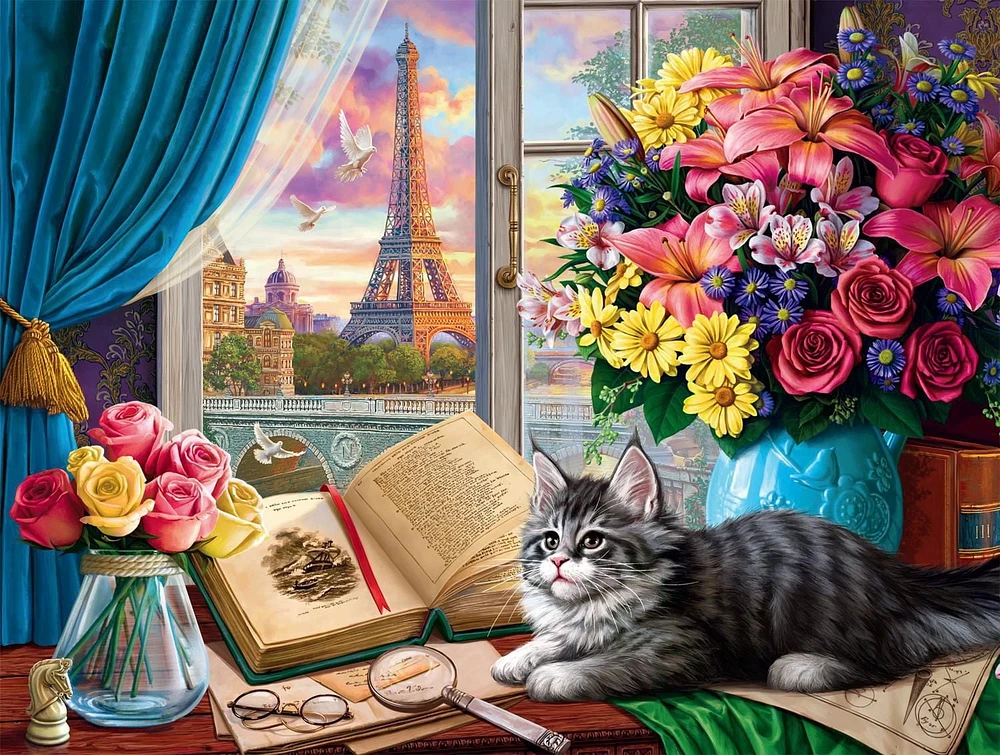 Buffalo Games - Le puzzle Cities In Color - Mademoiselle Cat - en 750 pièces