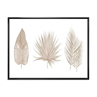 Designart Feuilles Tropicales Beiges ART MURAL À CADRE FLOTTÉ