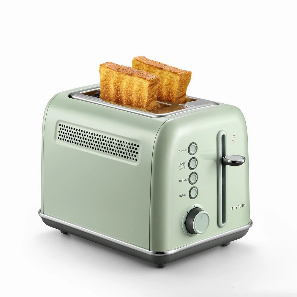 Stainless Steel 2-Slice Retro Toaster DT620, Bagel and Muffin Function, 7-Shade Settings.