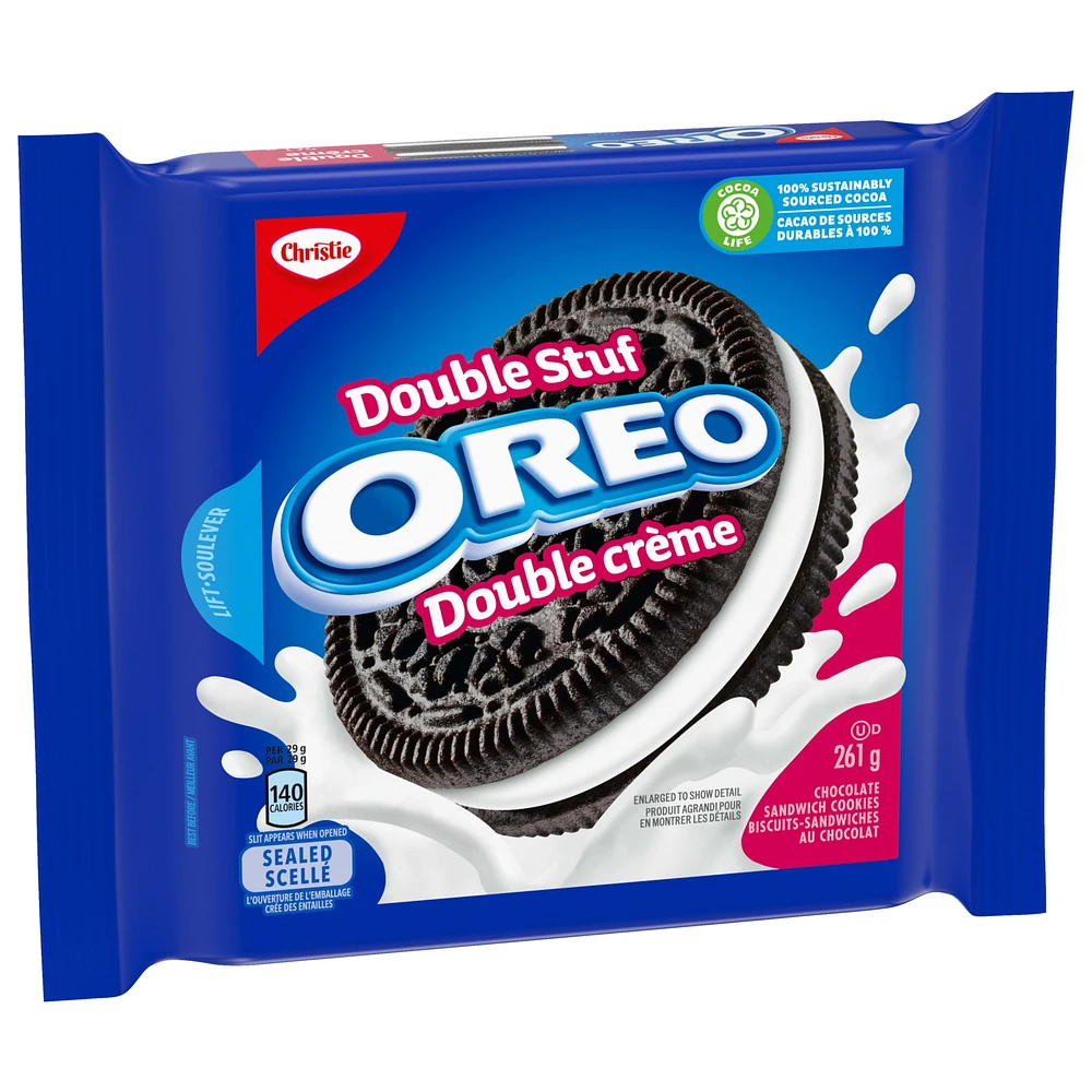 Oreo Double Stuf Chocolate Sandwich Cookies, 261 g