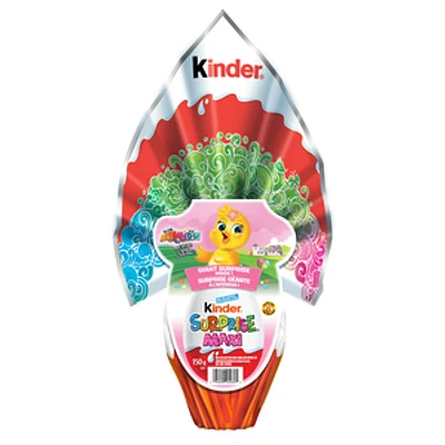 Kinder Surprise, Kinder Maxi Surprise Egg, Jumbo Chocolate Easter Egg with Toy, 150 grams, Pink, 150g