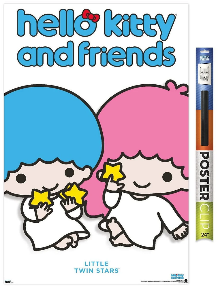 Hello Kitty and Friends: Hello - Little Twin Stars Feature Series Wall Poster with Pushpins, 22.375" x 34"