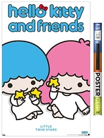 Hello Kitty and Friends: Hello - Little Twin Stars Feature Series Wall Poster with Pushpins, 22.375" x 34"