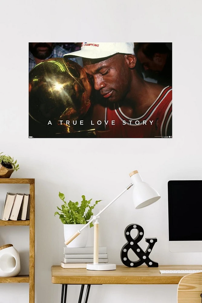 Michael Jordan - Black and White Wall Poster, 22.375" x 34"