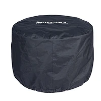 Muskoka 25" Black Steel/Stainless Steel Smokeless Wood Fire Pit with Lid, Poker & Protective Cover