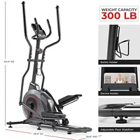 Sunny Health & Fitness Ultra Silent Smart Elliptical Exerciser, 300LB Load & 16” Long Stride Training Machine for Seniors Home Workout, Easy-Assembly Cardio Equipment, Free SunnyFit App Bluetooth Link