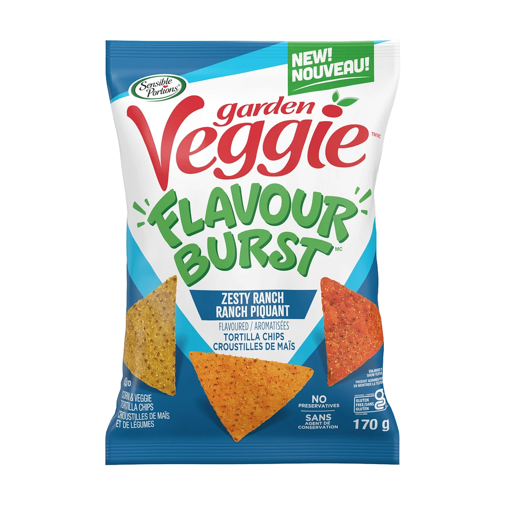 Sensible Portions Garden Veggie Flavour Bursts Croustilles de Maïs Ranch Piquant 170g