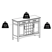 Winsome Buffet-armoire/desserte Gordon fini Cappuccino