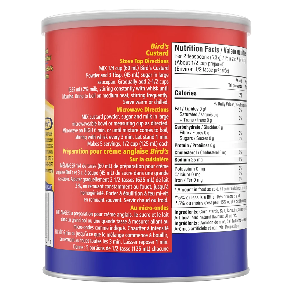 Préparation pour crème anglaise Bird’s 340g