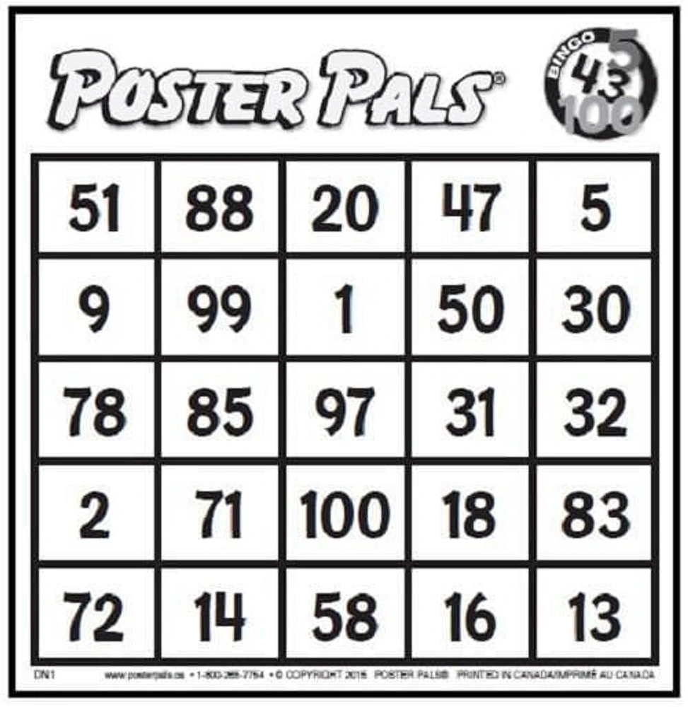 French Numbers Bingo