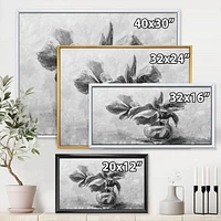 Designart Nature morte monochrome de fleurs dans un vase ART MURAL À CADRE FLOTTÉ