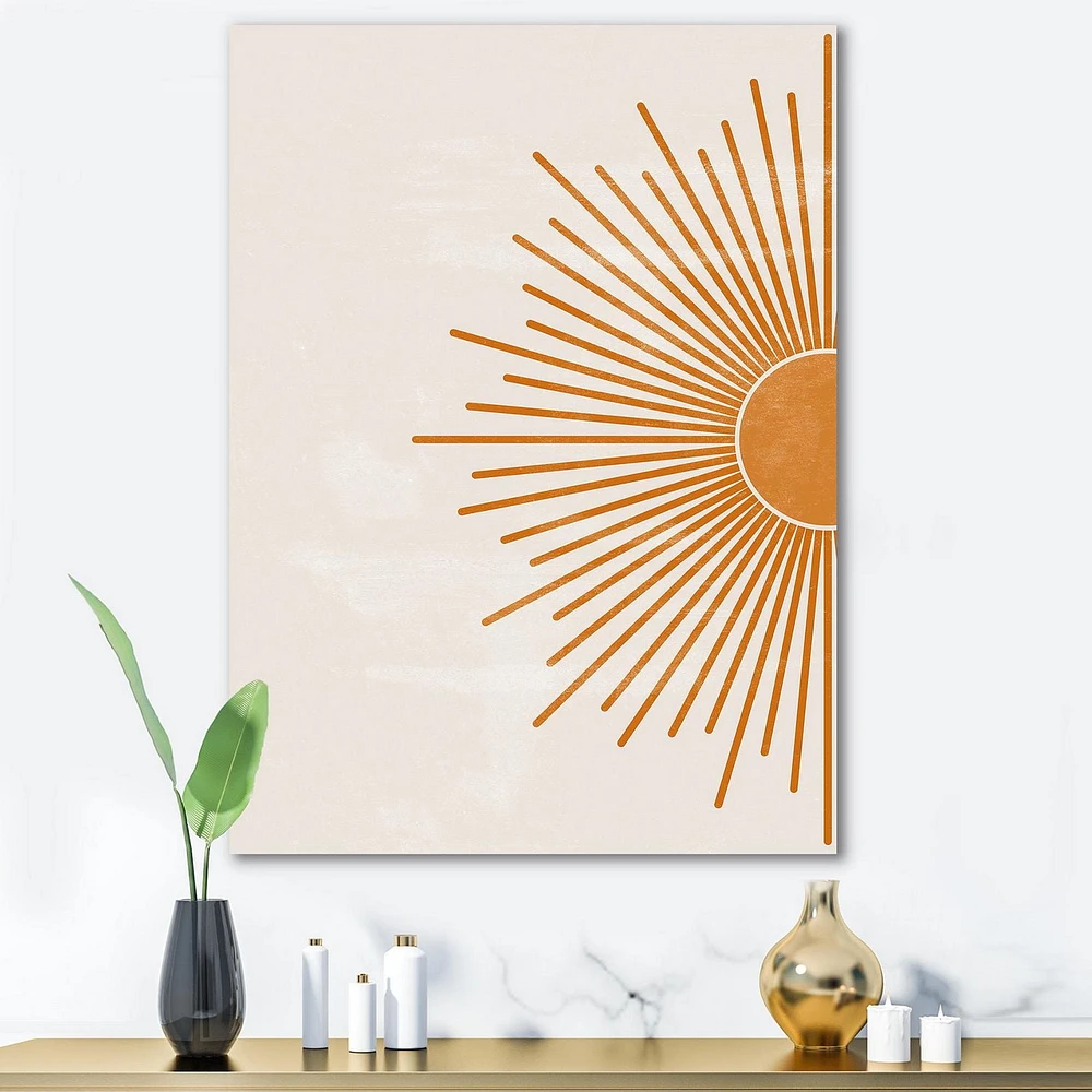 Designart Imprimé soleil orange I Art mural sur toile