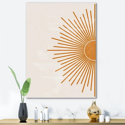 Designart Imprimé soleil orange I Art mural sur toile