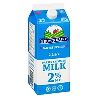 Brum's 2% M.F Partly Skimmed Milk.