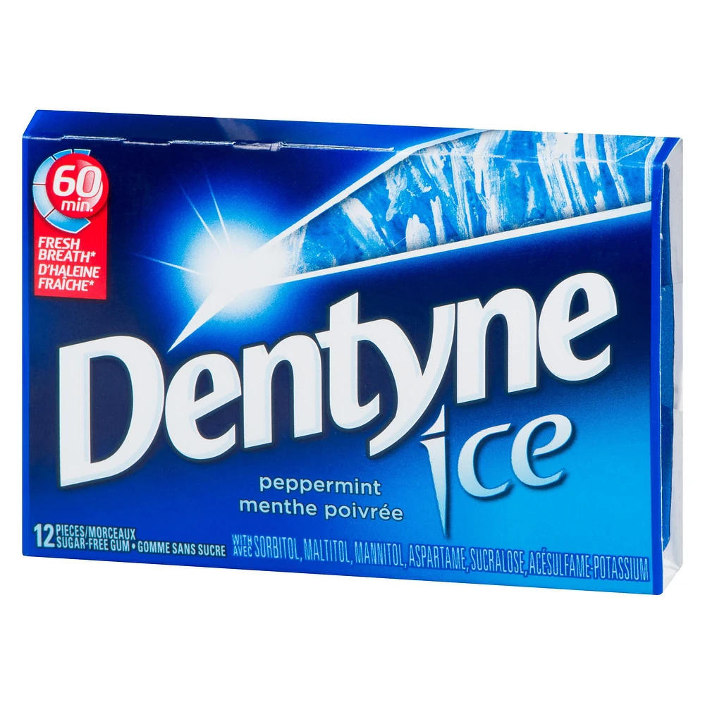 Dentyne Ice Peppermint, Sugar Free Gum, 1 Pack  (12 Pieces), 12 count