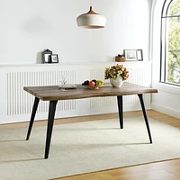 Ensemble de salle à manger 5 pièces Homy Casa - Table à manger rectangulaire de 63 pouces, 4 chaises d'appoint pivotantes et chaises de salle à manger rembourrées