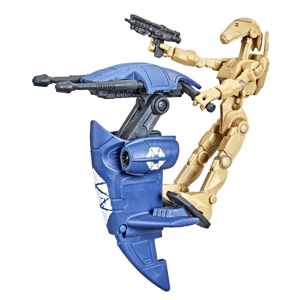 Star Wars Mission Fleet, droïde de combat Destruction, classe équipement, figurine articulée de 6 cm avec véhicule, pour enfants, dès 4 ans