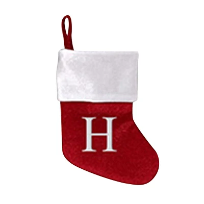 Minibas de Noël Holiday time en velours rouge avec le monogramme "H"