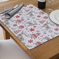 Set De Table En Coton Renne - Lot De 12