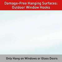 Command™ Outdoor Window Hook 17091CLRAWVPEF, Clear, Medium, 2 lb, 5 Hooks, 6 Strips