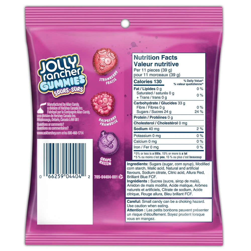 JOLLY RANCHER Gummies Sours Berries Flavours, gummy candy, 182g