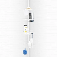 Era Pole Shower Caddy White, Adjustable Height 82.5-96in, Pole Caddy White