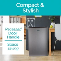 Black + Decker BCRK32V Réfrigérateur compact Energy Star Mini-réfrigérateur à porte simple avec congélateur, 3,2 pieds cubes, VCM, gris