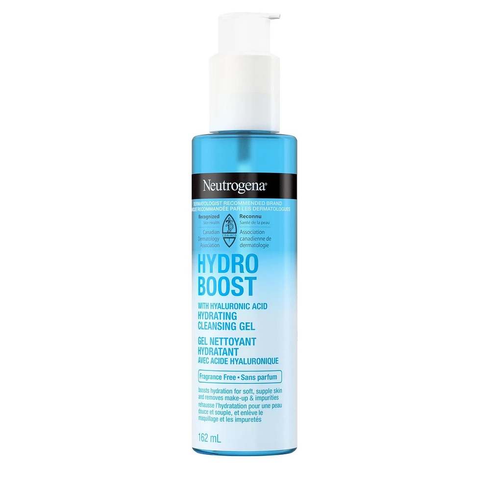Gel nettoyant hydratant Neutrogena® Hydro Boost - Acide hyaluronique - Démaquillant et nettoyant pour le visage - Sans parfum