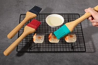 MS SIL/WD BASTING BRUSH, kitchen cooking utensil