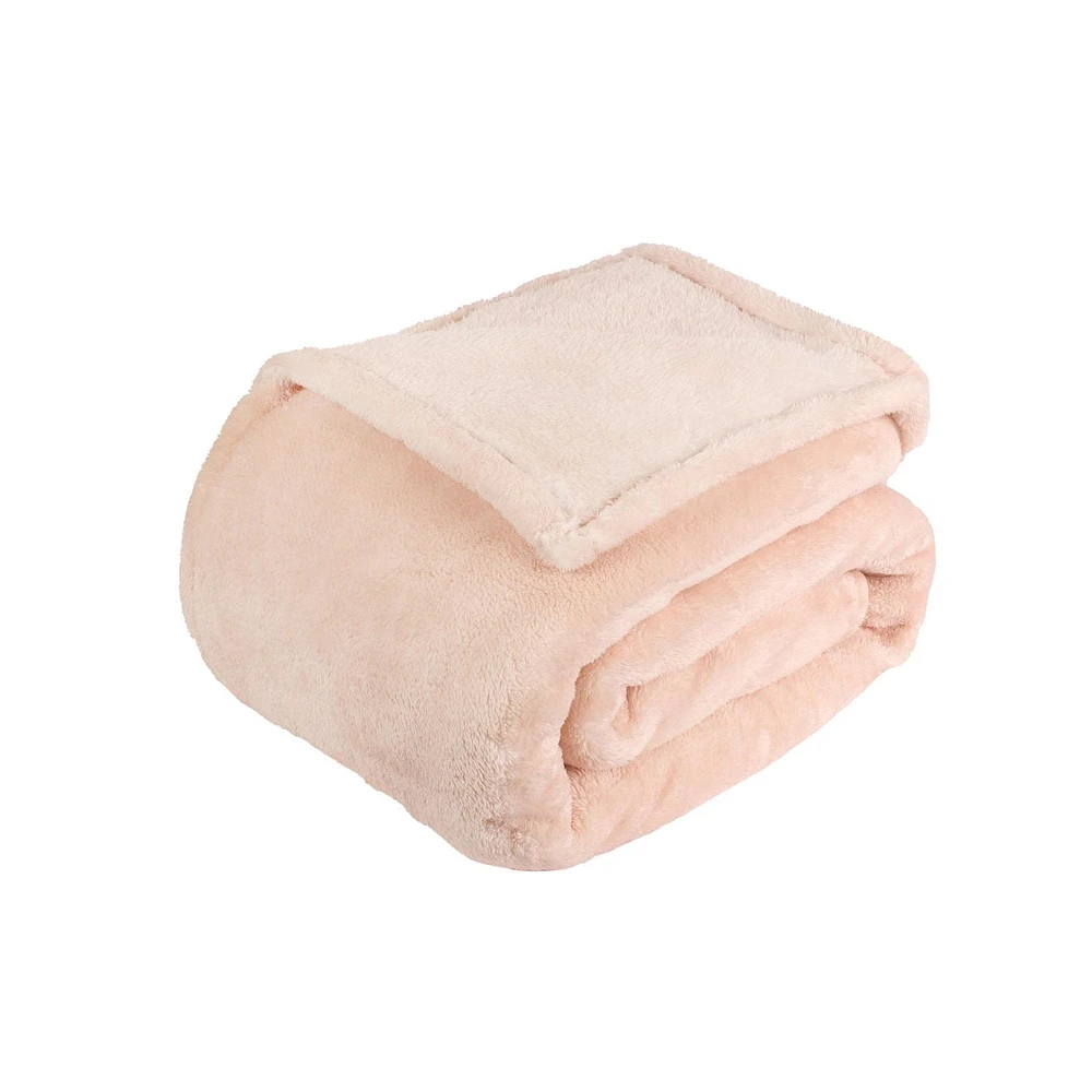 Shearling Blanket, Peach 90" x 90"
