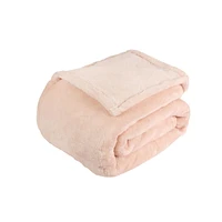 Shearling Blanket, Peach 90" x 90"