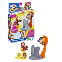 Marvel Stunt Squad, Iron Man contre M.O.D.O.K., coffret de figurines de 3,5 cm, jouet Marvel pour enfants, à partir de 4 ans